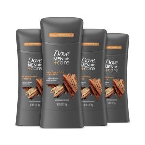 imageDove MenCare Antiperspirant Stick Sandalwood  Amber 4 Count 72H Protection with a PlantBased Moisturizer 26 ozBody Deodorant