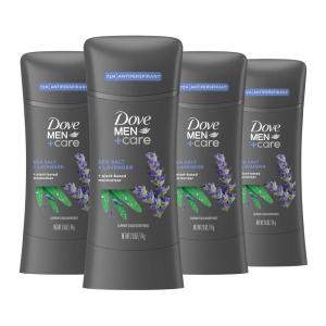 imageDove MenCare Antiperspirant Stick Sea Salt  Lavender 4 Count 72H Protection with a PlantBased Moisturizer 26 ozHerbal
