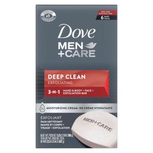 imageDove MenCare Body Soap and Face Bar More Moisturizing Than Bar Soap Deep Clean Effectively Washes Away Bacteria Nourishes Your Skin 375 Ounce Pack of 6225 Ounce Pack of 1