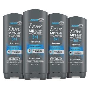 imageDove MenCare PostWorkout 3IN1 Body  Face  Hair Wash With Peppermint 4 Count Infused with Electrolytes  Magnesium 18 oz