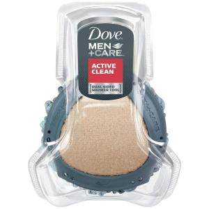 imageDove MenCare Shower Tool For Stronger HealthyFeeling Skin Active Clean Scrubs and Exfoliates for a Deeper Clean With Body Wash 1 count1 Count Pack of 1