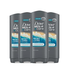 imageDOVE MEN  CARE Body and Face Wash Exfoliating Sea Salt  Citrus 4 count for Men with 24Hour Nourishing Micromoisture Technology 18 fl oz