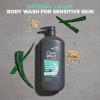 imageDOVE MEN  CARE Purifying Body ampamp Face Wash 3 Count Charcoal Clay with 24Hour Nourishing Micromoisture Technology 30 ozSensitive Skin Oatmeal  Aloe