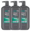 imageDOVE MEN  CARE Purifying Body ampamp Face Wash 3 Count Charcoal Clay with 24Hour Nourishing Micromoisture Technology 30 ozRevive with Tea Tree Oil