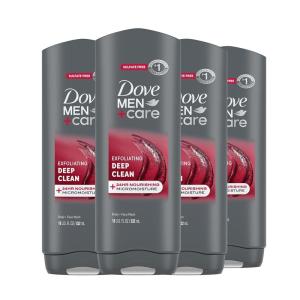 imageDOVE MEN  CARE Men 4 Count Exfoliating Deep Clean Body ampamp Face Wash For Men with 24Hour Nourishing Micromoisture Technology 18 oz