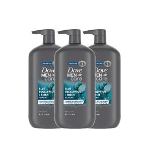 imageDOVE MEN  CARE Purifying Body ampamp Face Wash 3 Count Charcoal Clay with 24Hour Nourishing Micromoisture Technology 30 ozEucalyptus