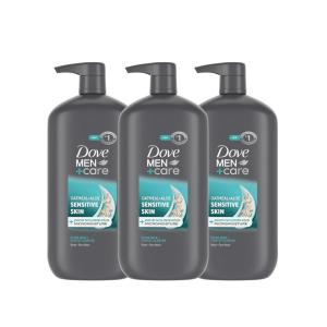 imageDOVE MEN  CARE Purifying Body ampamp Face Wash 3 Count Charcoal Clay with 24Hour Nourishing Micromoisture Technology 30 ozSensitive Skin Oatmeal  Aloe