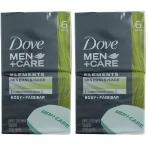 imageDove MenCare Body and Face Bar to Hydrate Skin Minerals  Sage More Moisturizing Than Bar Soap 375 oz 6 Bars375 Ounce Pack of 12
