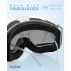imageOutdoorMaster Falcon Kids Ski GogglesMagnetic Interchangeable Lens Anti Fog UV Protection OTG Snowboard Goggles for YouthA1vlt 10 Silver Lenstiger Strap