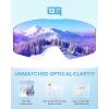 imageOutdoorMaster Falcon Kids Ski GogglesMagnetic Interchangeable Lens Anti Fog UV Protection OTG Snowboard Goggles for YouthA1vlt 12 Grey Lens With Revo Bluedinosaur Strap