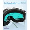 imageOutdoorMaster Falcon Kids Ski GogglesMagnetic Interchangeable Lens Anti Fog UV Protection OTG Snowboard Goggles for YouthA1vlt 13 Grey Lens With Revo Pinkrabbit Strap