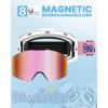 imageOutdoorMaster Falcon Kids Ski GogglesMagnetic Interchangeable Lens Anti Fog UV Protection OTG Snowboard Goggles for YouthA1vlt 13 Grey Lens With Revo Pinkrabbit Strap