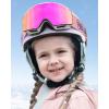 imageOutdoorMaster Falcon Kids Ski GogglesMagnetic Interchangeable Lens Anti Fog UV Protection OTG Snowboard Goggles for YouthA1vlt 13 Grey Lens With Revo Pinkrabbit Strap