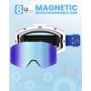 imageOutdoorMaster Falcon Kids Ski GogglesMagnetic Interchangeable Lens Anti Fog UV Protection OTG Snowboard Goggles for YouthA1vlt 15 Grey Lens With Revo Bluesun Strap