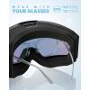 imageOutdoorMaster Falcon Kids Ski GogglesMagnetic Interchangeable Lens Anti Fog UV Protection OTG Snowboard Goggles for YouthA1vlt 158 Grey Lens With Revo Redblack Strap