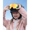 imageOutdoorMaster Falcon Kids Ski GogglesMagnetic Interchangeable Lens Anti Fog UV Protection OTG Snowboard Goggles for YouthA1vlt 158 Grey Lens With Revo Redblack Strap