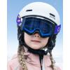 imageOutdoorMaster Falcon Kids Ski GogglesMagnetic Interchangeable Lens Anti Fog UV Protection OTG Snowboard Goggles for YouthA1vlt 28 Dark Blue Lenssun Strap