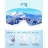 imageOutdoorMaster Falcon Kids Ski GogglesMagnetic Interchangeable Lens Anti Fog UV Protection OTG Snowboard Goggles for YouthA1vlt 28 Dark Blue Lenssun Strap
