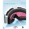 imageOutdoorMaster Falcon Kids Ski GogglesMagnetic Interchangeable Lens Anti Fog UV Protection OTG Snowboard Goggles for YouthAwhite Framevlt 46 Pink Lens