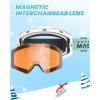 imageOutdoorMaster Falcon Kids Ski GogglesMagnetic Interchangeable Lens Anti Fog UV Protection OTG Snowboard Goggles for YouthLensvlt 58 Orange