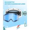 imageOutdoorMaster Falcon Kids Ski GogglesMagnetic Interchangeable Lens Anti Fog UV Protection OTG Snowboard Goggles for YouthLensvlt 60 Blue