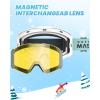 imageOutdoorMaster Falcon Kids Ski GogglesMagnetic Interchangeable Lens Anti Fog UV Protection OTG Snowboard Goggles for YouthLensvlt 75 Yellow