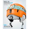 imageOutdoorMaster Kids Ski Helmet and Goggles Set Snowboard Helmet Durable PC Shell ampamp EPS Foam Snow Helmet 12 Cooling Vents Dial Fit Skiing Helmet SafetyCertified Snow Sport Helmets for Boys ampamp GirlsGlossy Dark Orange
