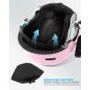 imageOutdoorMaster Kids Ski Helmet and Goggles Set Snowboard Helmet Durable PC Shell ampamp EPS Foam Snow Helmet 12 Cooling Vents Dial Fit Skiing Helmet SafetyCertified Snow Sport Helmets for Boys ampamp GirlsGlossy Pink