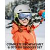 imageOutdoorMaster Kids Ski Helmet and Goggles Set Snowboard Helmet Durable PC Shell ampamp EPS Foam Snow Helmet 12 Cooling Vents Dial Fit Skiing Helmet SafetyCertified Snow Sport Helmets for Boys ampamp GirlsMatte Grey