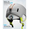 imageOutdoorMaster Kids Ski Helmet and Goggles Set Snowboard Helmet Durable PC Shell ampamp EPS Foam Snow Helmet 12 Cooling Vents Dial Fit Skiing Helmet SafetyCertified Snow Sport Helmets for Boys ampamp GirlsMatte Grey