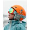 imageOutdoorMaster Kids Ski Helmet and Goggles Set Snowboard Helmet Durable PC Shell ampamp EPS Foam Snow Helmet 12 Cooling Vents Dial Fit Skiing Helmet SafetyCertified Snow Sport Helmets for Boys ampamp GirlsGlossy Dark Orange