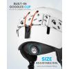 imageOutdoorMaster Kids Ski Helmet and Goggles Set Snowboard Helmet Durable PC Shell ampamp EPS Foam Snow Helmet 12 Cooling Vents Dial Fit Skiing Helmet SafetyCertified Snow Sport Helmets for Boys ampamp GirlsArctic White