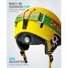 imageOutdoorMaster Kids Ski Helmet and Goggles Set Snowboard Helmet Durable PC Shell ampamp EPS Foam Snow Helmet 12 Cooling Vents Dial Fit Skiing Helmet SafetyCertified Snow Sport Helmets for Boys ampamp GirlsMatte Yellow