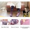 imageOutdoorMaster Kids Ski Socks  Merino Wool Blend Over the Calf DesignPurple Gray