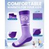 imageOutdoorMaster Kids Ski Socks  Merino Wool Blend Over the Calf DesignZ Purple peach Pink