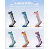 imageOutdoorMaster Kids Ski Socks 23Pack Merino Wool Compression Thermal Socks with Boys ampamp Girls Over The Calf NonSlip CuffGreenorangeblue