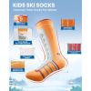 imageOutdoorMaster Kids Ski Socks 23Pack Merino Wool Compression Thermal Socks with Boys ampamp Girls Over The Calf NonSlip CuffOrange