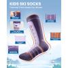 imageOutdoorMaster Kids Ski Socks 23Pack Merino Wool Compression Thermal Socks with Boys ampamp Girls Over The Calf NonSlip CuffPurple