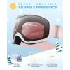 imageOutdoorMaster Owl Kids Ski Goggles OTG AntiFog Snowboard Goggles with 100 UV ProtectionWhite Framevlt 53 Red Lens