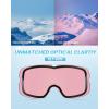 imageOutdoorMaster Owl Kids Ski Goggles OTG AntiFog Snowboard Goggles with 100 UV ProtectionWhite Framevlt 53 Red Lens