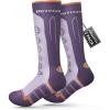 imageOutdoorMaster Kids Ski Socks 23Pack Merino Wool Compression Thermal Socks with Boys ampamp Girls Over The Calf NonSlip CuffPurple