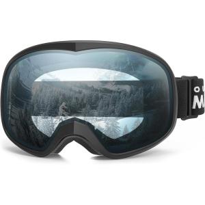 imageOutdoorMaster Owl Kids Ski Goggles OTG AntiFog Snowboard Goggles with 100 UV ProtectionBlack Framevlt 60 Blue Lens