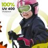 imageOutdoorMaster Kids Ski Goggles  Helmet Compatible Snow Goggles for Boys ampamp Girls with 100 UV ProtectionBrightgreenlens Vlt 77
