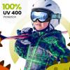 imageOutdoorMaster Kids Ski Goggles  Helmet Compatible Snow Goggles for Boys ampamp Girls with 100 UV ProtectionVlt 10 Black Frame Grey Lens