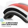 imageOutdoorMaster Kids Ski Goggles  Helmet Compatible Snow Goggles for Boys ampamp Girls with 100 UV ProtectionVlt 28 White Frame Rose Red Lens