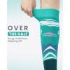 imageOutdoorMaster Ski Socks 2Pair Pack Skiing and Snowboarding Thermal Socks for Women Over The Calf NonSlip CuffForest Green