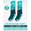 imageOutdoorMaster Ski Socks 2Pair Pack Skiing and Snowboarding Thermal Socks for Women Over The Calf NonSlip CuffForest Green