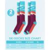imageOutdoorMaster Ski Socks 2Pair Pack Skiing and Snowboarding Thermal Socks for Women Over The Calf NonSlip CuffHenna