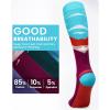 imageOutdoorMaster Ski Socks 2Pair Pack Skiing and Snowboarding Thermal Socks for Women Over The Calf NonSlip CuffHenna