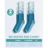 imageOutdoorMaster Ski Socks 2Pair Pack Skiing and Snowboarding Thermal Socks for Women Over The Calf NonSlip CuffOcean Blue